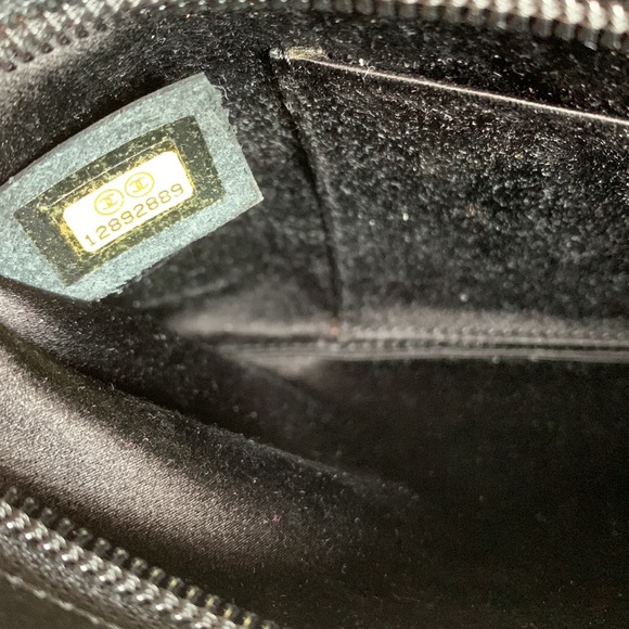 CHANEL 🖤 Rare Diamonte Swarovski Crystal Studded CC Black Satin Silk Chain Bag - Picture 11 of 16